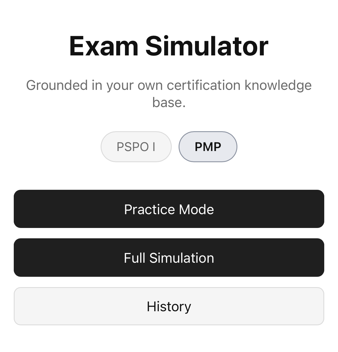 Delivery Certification Simulator project screenshot